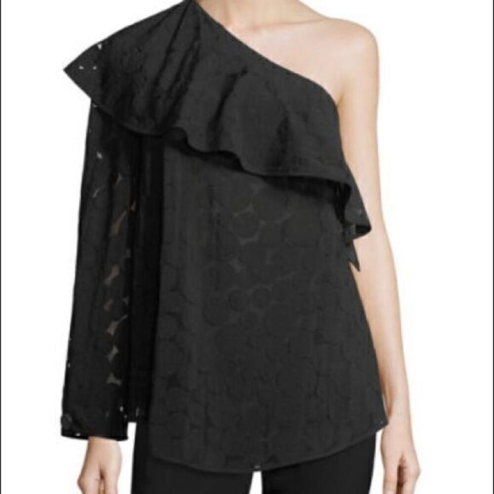 DVF One-Shoulder Ruffle Top